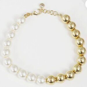 WOMEN'S PEARL METAL BEAD BRACELET - GOLD